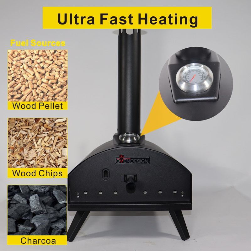Detachable Multi-Fuel ( Gas/Pellets) Portable Pizza Oven, Gas Pizza Oven, Wood-fire Pizza Oven 4 Detachable Multi-Fuel ( Gas/Pellets) Portable Pizza Oven, Gas Pizza Oven, Wood-fire Pizza Oven